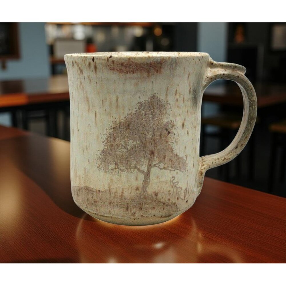 Vintage Handcrafted Signed Earthenware RRR Tree Studio Design Mug